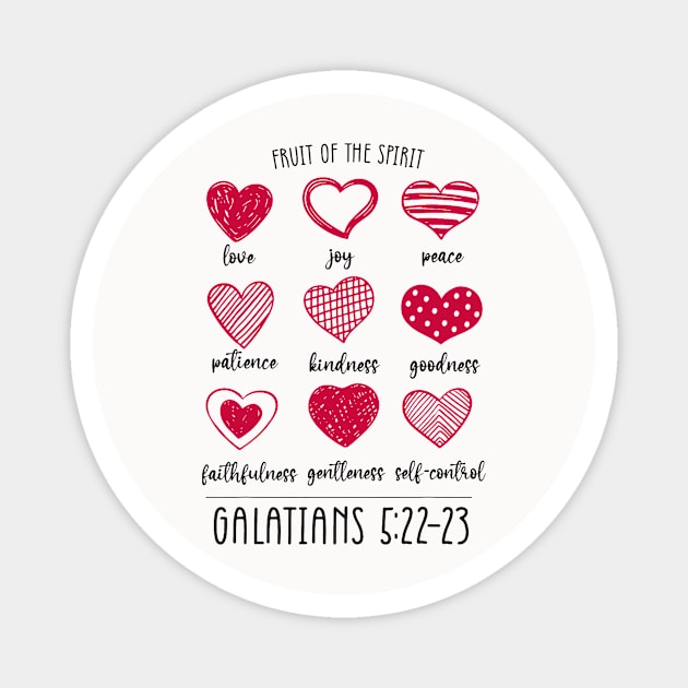 Fruit Of The Spirit Heart Galatians 5 22 23 Magnet by jadolomadolo